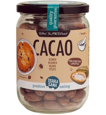 TerraSana Raw cacao bonen in glas bio (250g) 250g