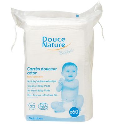 Douce Nature Baby wattenvierkantjes bio (60st) 60st