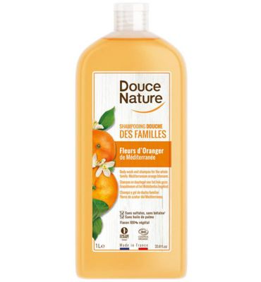 Douce Nature Douchegel & shampoo familie oranjebloesem bio (1000ml) 1000ml