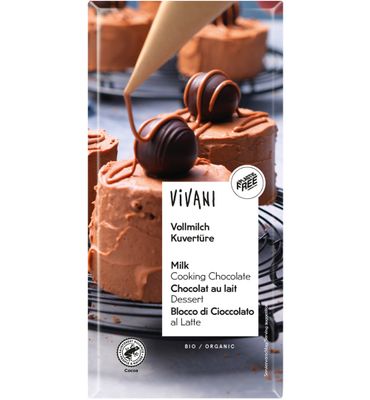 Vivani Couverture smeltchocolade melk bio (200g) 200g