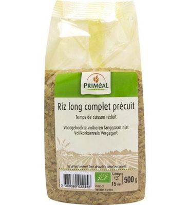 Priméal Volkoren langgraan rijst voorgekookt bio (500g) 500g