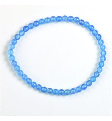 Steengoed Armband 4 mm kraal agaat blauw gekleurd (1st) 1st