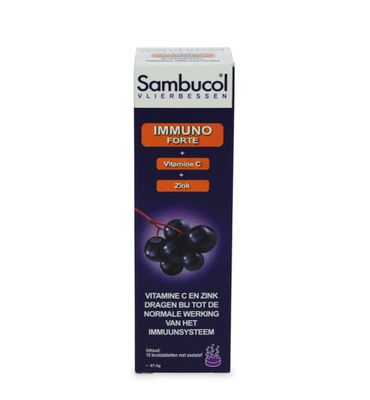 Sambucol Immuno forte bruistabletten suikervrij (15brt) 15brt