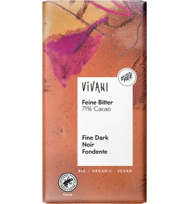 Vivani Chocolade puur delicaat 71% bio (100g) 100g