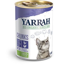 Yarrah Yarrah Kat kip kalkoen in saus bio (405g)