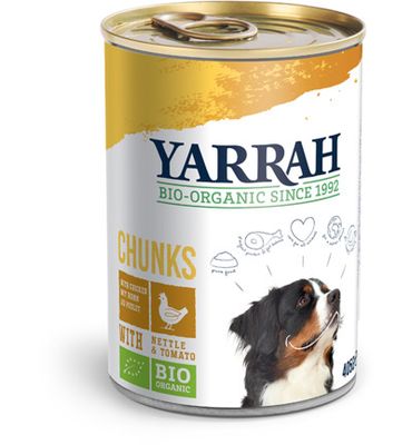 Yarrah Hond brokjes kip in saus bio (405g) 405g