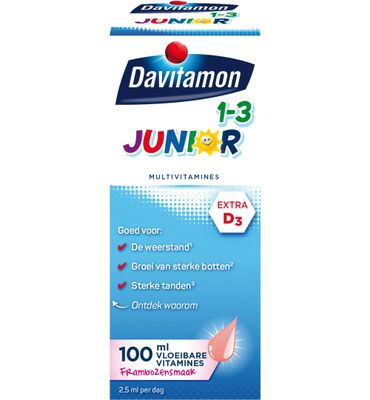 Davitamon Junior 1+ vloeibare vitamines framboos (100ml) 100ml