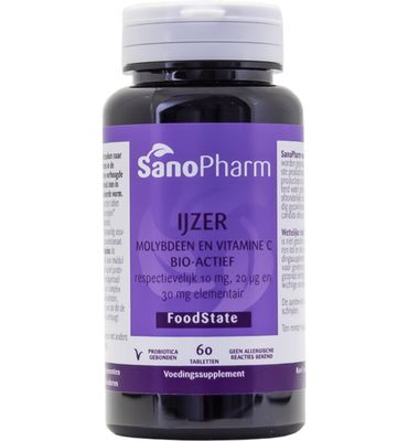 Sanopharm IJzer 10 mg & moly 20 mcg & C 30 mg (60tb) 60tb