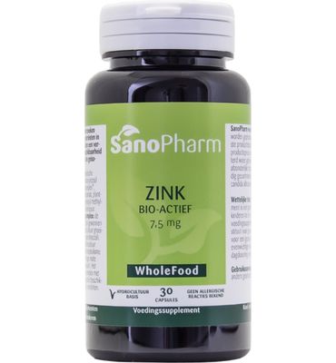 Sanopharm Zink 7.5mg WholeFood (30ca) 30ca