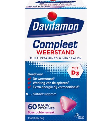 Davitamon Compleet weerstand kauwvitamines bosvruchten (60tb) 60tb