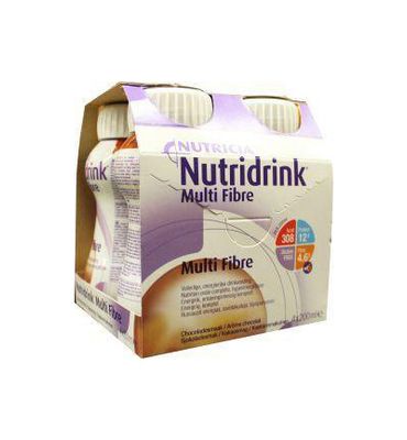 Nutridrink Multi fibre chocolade 200ml (4st) 4st
