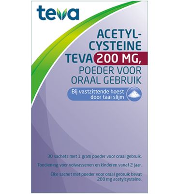 Teva Acetylcysteine 200 mg poeder (30sach) 30sach