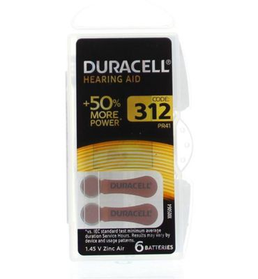 Duracell Hearing aid nummer 312 (6st) 6st