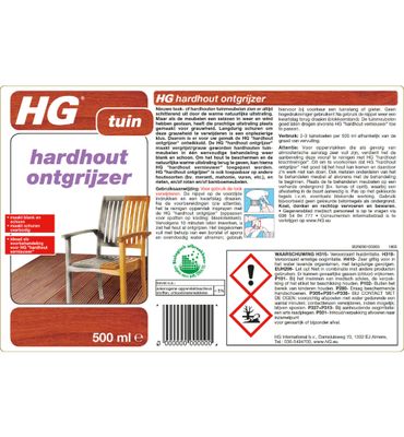 HG Hardhouten ontgrijzer (500ml) 500ml