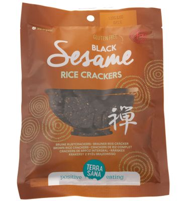 TerraSana Japanse bruine rijstcrackers zwarte sesam bio (60g) 60g