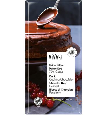 Vivani Couverture smeltchocolade puur bio (200g) 200g