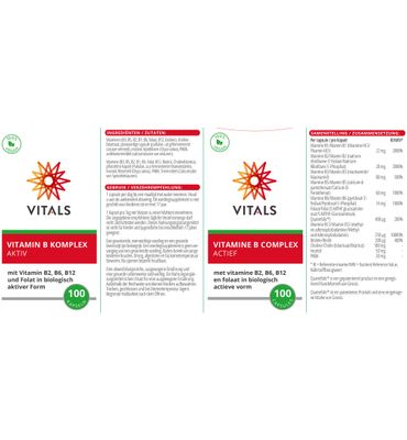 Vitals Vitamine B complex actief (100ca) 100ca