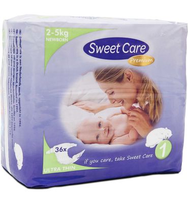 SweetCare Premium newborn maat 1 2-5kg (36st) 36st