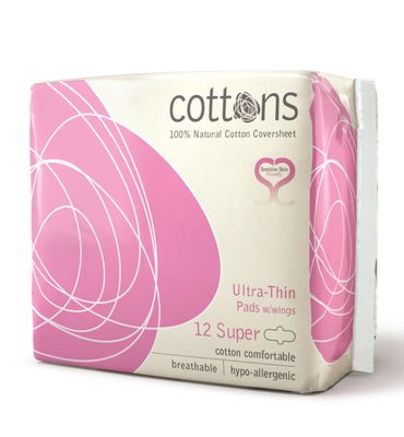 Cottons Maandverband ultradun super (12st) 12st