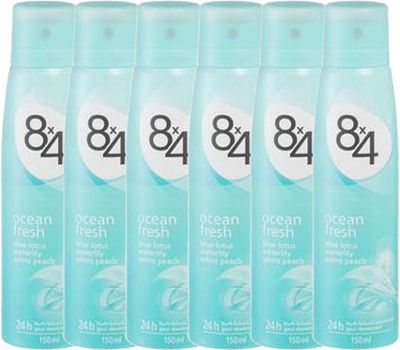 8x4 Deodorant Deospray Ocean Fresh Voordeelverpakking 6x150ml