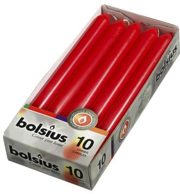 Bolsius Dinerkaars 230/20 rood (10st) 10st