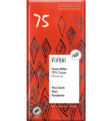 Vivani Chocolade puur delicaat 75% Panama bio (80g) 80g
