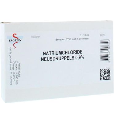 Fagron Natriumchloride neusdruppels 0.9% 10ml (5st) 5st