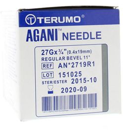 Terumo Terumo Injectienaald 04 x 19 27 gram agani (100st)