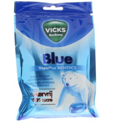 Vicks Blue menthol suikervrij bag (72g) 72g