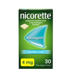 Nicorette Nicorette Kauwgom 4mg menthol mint (30st)