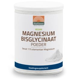 Mattisson Healthstyle Mattisson Healthstyle Magnesium bisglycinaat poeder 11% elem magnesium (200g)