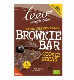 Leev Leev Cookiebar brownie, pecan & granen bio (140g)