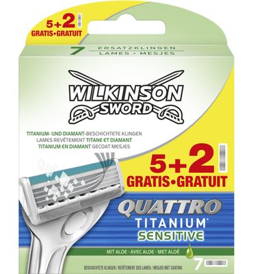 Wilkinson Quattro titanium sensitive mesjes 5+2 (7st) 7st