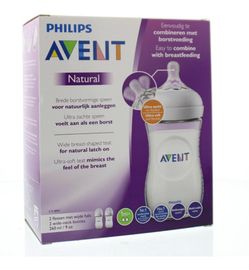 Avent Avent Zuigfles natural 260 ml inclusief speen (2st)
