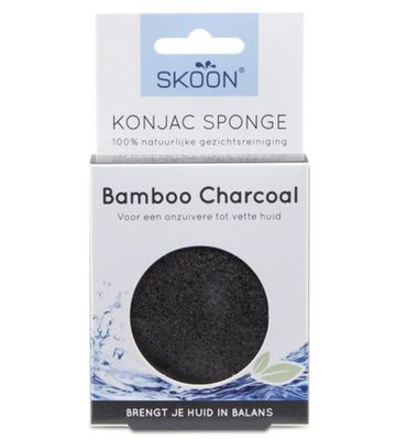 Skoon Konjac spons bamboo charcoal bio (1st) 1st