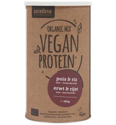 Purasana Vegan proteine erwt & rijst - acai bosvruchten bio (400g) 400g