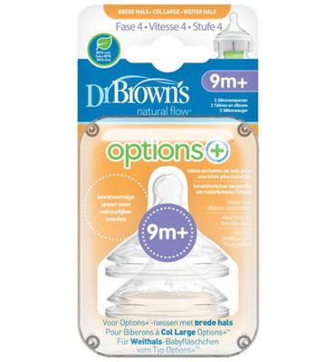 Dr Brown's Options+ speen fase 4 brede halsfles (2st) 2st