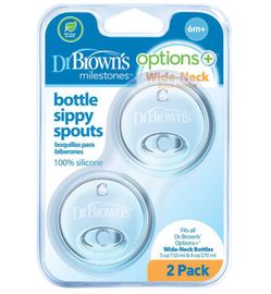 Dr Brown's Dr Brown's Options+ sippy spout brede halsfles (2st)