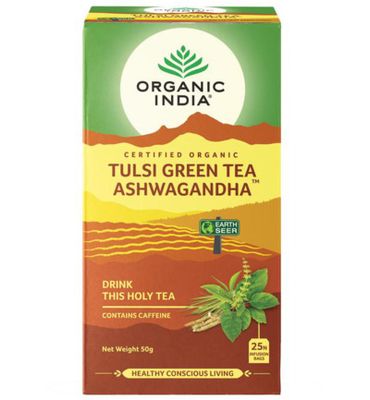 Organic India Tulsi green ashwagandha bio thee (25st) 25st