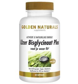 Golden Naturals Golden Naturals IJzer bisglycinaat plus (60vc)
