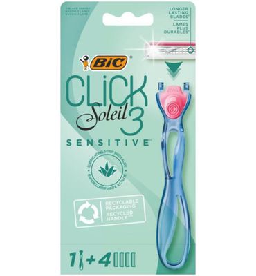 Bic Click 3 soleil shaver sensitive leaf bl 4 (4st) 4st