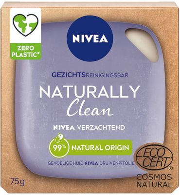Nivea Naturally clean face bar verzachtend (75g) 75g