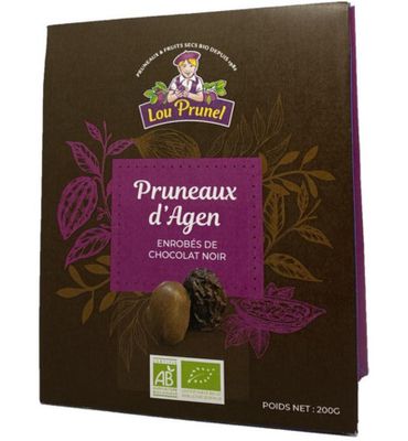 Lou Prunel Pruimen in pure chocolade bio (200g) 200g