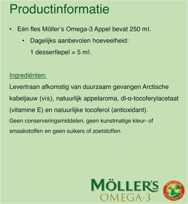 Mollers Omega-3 levertraan appel (250ml) 250ml