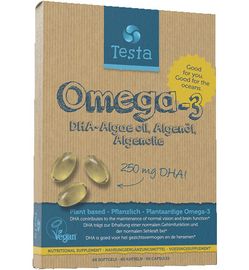 Testa Testa Omega 3 algenolie 250mg DHA vegan NL/DE/EN (60sft)
