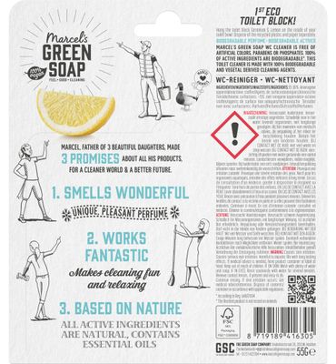 Marcel's Green Soap Toiletblok geranium & citroen (55g) 55g