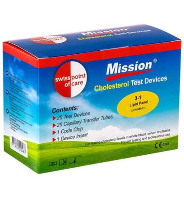 Mission 3-In-1 Cholesterolmeter 3-in-1 (25 strips&25 capillairen) (1set) 1set