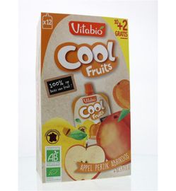 Vitabio Vitabio Coolfruit appel-perzik-abrikoos 90 gram bio (12x90g)