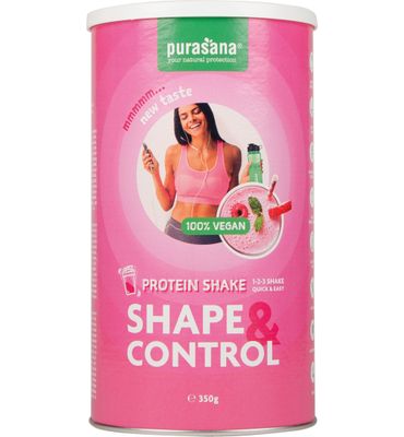 Purasana Shape & control proteine shake aardbei-framboos (350g) 350g