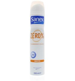 Koopjes Drogisterij Sanex Deodorant spray zero % sensitive (200ml) aanbieding